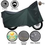FCS Two Wheeler Bike Body Cover- Dustproof, Weather Proof, UV and Water Resistant for JAWA Forty Two| Material- Polyester Canvas Tarpaulin | Colour - Military Green