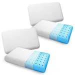 Frido White Memory Foam Bed Pillow With Cooling Effect, Orthopedic Cushion For Neck And Shoulder Pain Relief, 4 Inch (Pack Of 4)