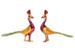 Kridaykraft Metal Multicolor Lovers Peacock Couple Pair Showpiece (Pack Of 2)