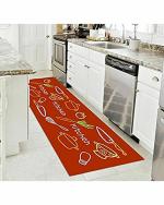 Status Red Latex Floor Mats Runner With Anti Skid Backing For Home Kitchen Pack of 1