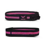 XTRIM Resistance Bands with Non-Slip Grip Handles & Stretchable Bands, Ideal for Glute Work, Toning Booty Legs, Butt, Hips (Pink)