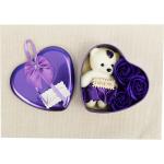Sigaram Purple Color Rose Bear Heart Box for Valentine'sday K3771 Decorative Showpiece - 11 cm (Metal, Purple)
