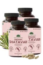 Saptamveda Organic Shatavari 240 Capsules (Pack of 4)