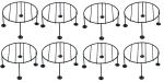 Appeasy Black Metal Round Pot Stand 8 pcs (20 cm x 10.5 cm)