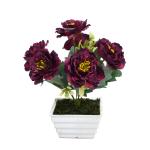 Fancy Mart Artificial Red Peony Flower in Topaz Pot 25 x 20 cm (FMDB-6545)
