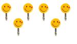 Plastic Self Adhesive Smiley Wall Hooks Multipurpose Strong Wall Sticker Hooks Wall Hook Holder Door Hanger and ,MultiColour(1 Set), MultiColour (Pack of 2)