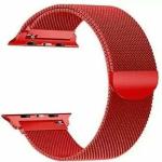 JOBINKA Magnetic Chain Strap for iWatch Ultra 49mm 45mm 44mm 42mm Series 8,7,6,5,4,3,2,1,SE Smart Watch Strap (Red)