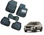 WolkomHome Car Mats Luxury Floor 3D Mat Carpets Black for Hyundai Creta 2019