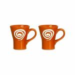 Caffeine Orange Stoneware Tea Cup (Set Of 2)