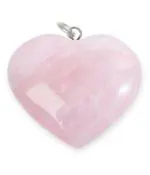 Divinity Crystals Natural Rose Quartz Heart Shape Pendant
