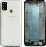 Imbi Samsung Galaxy M30S White Plastic Replacement Housing Full Body With Middle Frame And Side Key Full Panel