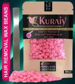KURAIY Hair Removal Hot Hard Body Wax Beans (100Gm) for Face, Arm, Legs, Bum and whole Body For Men and Women Suitable for All Skin Types with Steel Spatula
