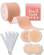 Agroha 5M Boob Tape with 10 Nipple Pasties, 2 Silicone Nipple Cover & 36 Fashion Tape for Clothes | Multipurpose BodyTape | Breast Push Up & Lift Lingerie Tape Multicolour