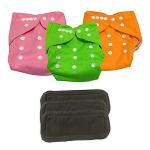 Chinmay Kids Multicolor Baby Premium Nappies with Insert Pads Washable Reusable (0 M+ ) Set of 6
