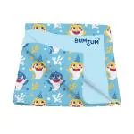 Bumtum Baby Dry Sheet Waterproof Soft Fleece Baby Bed Protector | Anti - Bacterial & Odour Free | Extra Absorbant, Reuseable & Washable (Baby Shark, Large Size, 100 * 140cm, Pack of 1)