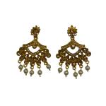 Priyansh Enterprise Handmade Gold Crystal Traditional Ad Earrings For Parties, Festivals For Women