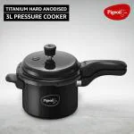 Pigeon Titanium 12293 Black Aluminum Induction Outer Lid Pressure Cooker 3 L