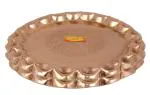 Shiv Shakti Arts Engraved Paan Plate Design Brass Thali 10.25 inch 2 pcs (SSA-C-1-3414-2)