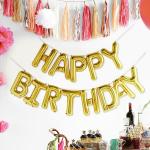 Festiko Happy Birthday Gold Foil Balloons 13 Letters Kit For Birthday Decoration