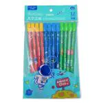 SAMVARDHAN Pencil Set for Kids (1 Pack 12 pcs) Stylish Wooden Pencil for Boys Return Gifts for Kids Pencil Eraser Kit Birthday Return Gifts for Boys & Kids (Space)