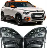 Able Sporty Car Magnetic Sun Shade Curtains with Zipper for Citroen C3 Set of 4 Pcs