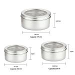 Neelam Stainless Steel Puri Dabba/Storage Containers with See Through Lid, 350ml, 550ml, 775ml, Set of 3