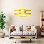 WallWear Mirror Sticker for Home | Mirror Finish Wall Stickers | Pack of 14 (Frame Gold) -Self Adhesive Acrylic Sticker, Mirror Stickers for Home & Festivals Decoration