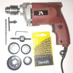 Flymoon 10mm Electric Drill machine with 13pc HSS $ 6pc hole saw set