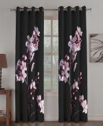Amazures Digital Printed Unique Design Polyester Eyelet Silhouette Window Curtain - 4 x 5 Feet (Pack of 4)