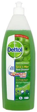 Dettol Anti Bacterial Spray & Wipe Floor Cleaner Apple 1ltr, Pack of 2
