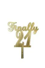 Hippity Hop Acrylic Golden Acrylic Cake Topper