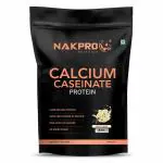 NAKPRO Calcium Caseinate| Helps in Muscle Recovery, Low Carbs Casein Protein Powder (1Kg, Vanilla)