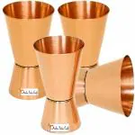 Prisha India Craft Double Side copper Jigger Shots Peg,Jiggers - 30ml& 60ml, set of 4