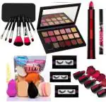 Toroka Women Makeup Kit Combo (Brush, Eye Shadow, Lipstick, Eyeliner, Blunder)