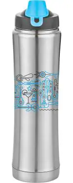 Basik Blue, Chrome Steel Sipper, 600 Ml