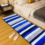 Roseate Luxury Super Soft (50x120 cm) Microfibre 2000 GSM Anti Skid Runner for Bedroom/Carpets for Living Room/Kitchen Mats for Floor/Floor Mat/Bathroom Mat/Rug (Blue) Pack of 1