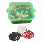 Vin Care Natural Gundumani Seeds / Chirmi Seeds Combo (Red Gunja Black Chirmi White Gurinvida Beads for Lakshmi Mahakali and Saraswati) - 45 Pieces (15 Pcs Each)