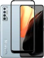 Lustree Tecno Camon 17 Pro Black Tempered Glass Scratch Proof and Bubble Free Screen Protector with Dry and Wet Wipe - 18 x 5 cm