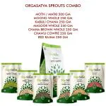 OrgaSatva Organic Sprout Combo (Moth 500gm, Moong 250gm, Masoor 250gm, Kabuli 250gm, Chana 250gm, Chawli 250gm, Rajma 250gm) Total Weight 2 Kg