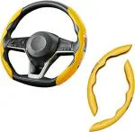 Autoeon Steering Wheel Cover, Men's and Women's Safe and Non Slip Car Accessory,15-inch Universal Auto Car Steering Wheel Cover, Steering Accessories for Car,Cute Girl Gifts-Yellow