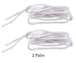 Sheppits Premium White Shoe Laces (120 cm) for Sports Shoes & Sneakers (Pack of 2 Pcs)