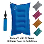 PM Square's Inflatable Air Travel Pillow with an Pump for Train, Bus, Camping, Hostel and Office