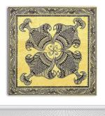 Tamatina Multicolor Kalamkari Art Radha Krishna Traditional Art Canvas Painting - 13X13 Inch