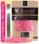 KURAIYHair Removal Hot Hard Body Wax Beans (50Gm) for Face, Arm, Legs, Bum and whole Body For Men and Women Suitable for All Skin Types with Steel Spatula