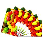 Kuber Industries Dining Table Mat | PVC Fruits Print | Table Mat | Placemats for Kitchen | Refrigerator Liners Mats | Shelf Liner Mat | Set of 6 | Multicolor