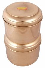 SHIV SHAKTI ARTS Round Pure Brass Box 1950 & 2350 ml (Set of 2)