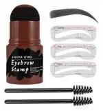GIRL BEAUTY Eyebrow Stamp Stencil Kit, One Step Brow Stamp Makeup Powder, Reusable Eyebrow Stencils Shape Thicker and Fuller Brows, Waterproof Long Lasting
