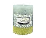 Rosemoore Green and red Wax Scented Eucalyptus And Kaffir Lime 100 Percent Pure Wax Pillar Candles