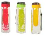 Imago Detox Fruit Infuser Multicolor Round Plastic Water Bottle 750 ml (pack of 3)