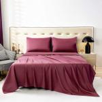 RC My Mini Bazaar Plain Solid Bedsheet King Size bedsheets Plain Cotton Bedsheets for Double Bed with Two Pillow Cover (Size 90 * 100, Maroon)